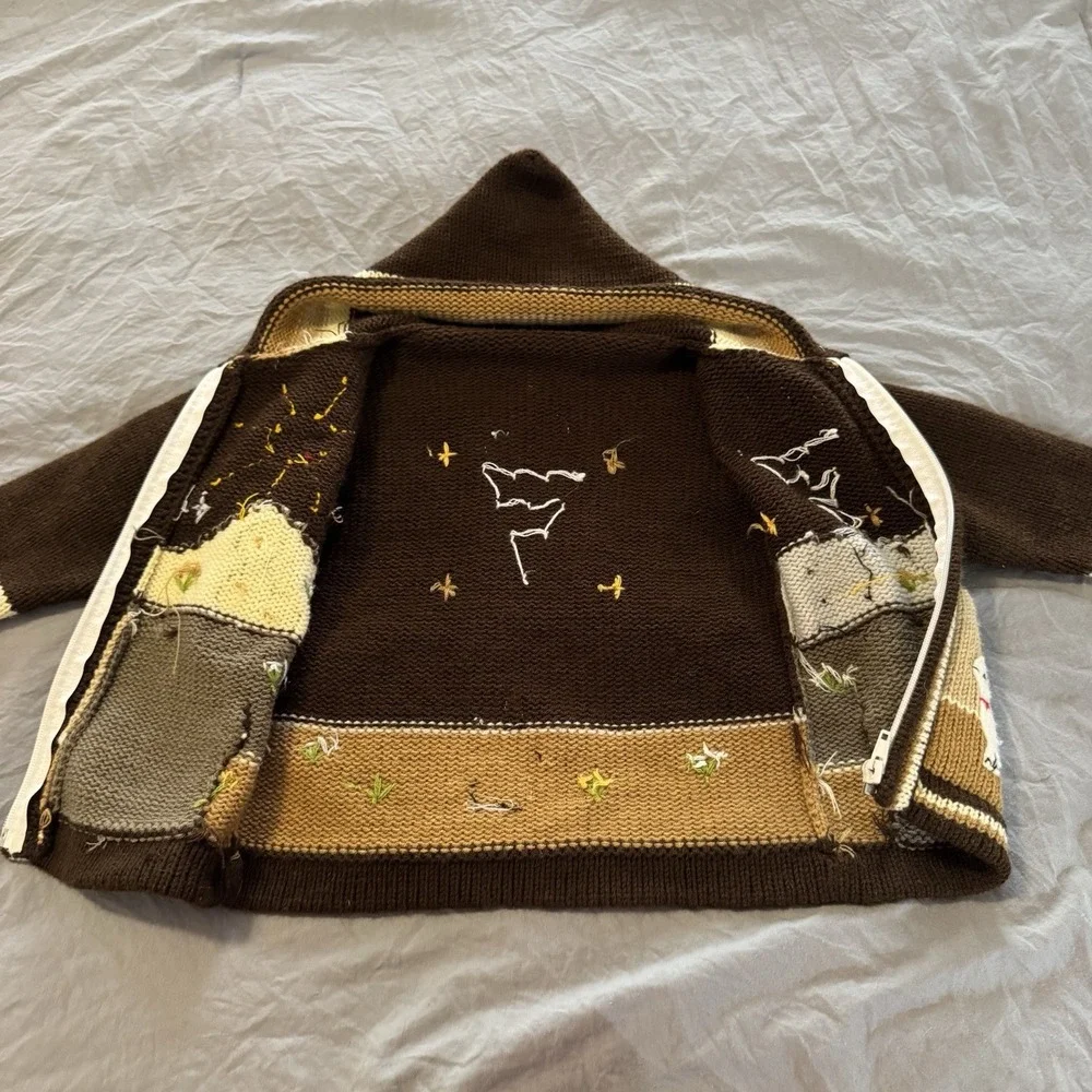 Peruvian handmade‎ kids alpaca zip up jacket no size